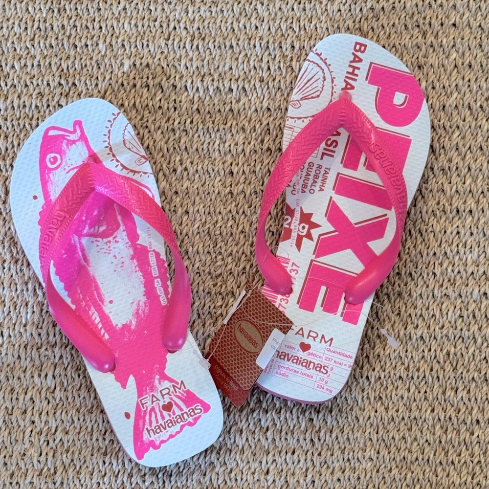 FARM RIO x HAVAIANAS Flip Flop Sandals - Women’s Size 6 - New With Tags - Picture 2 of 7
